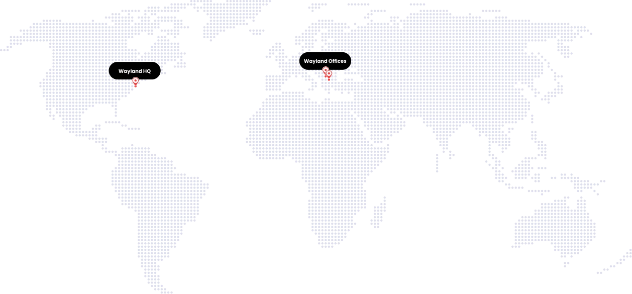 World map of wayland locations